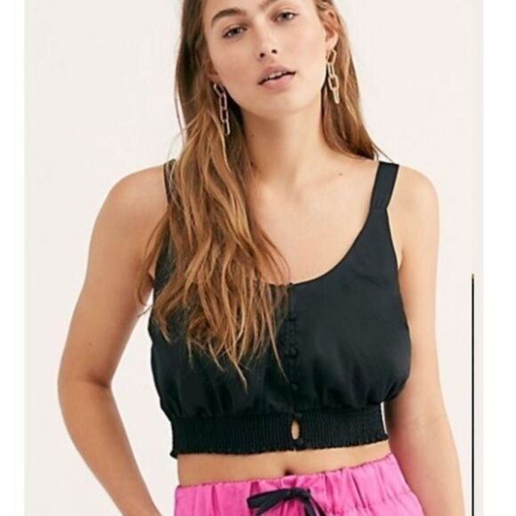 Free People You Honey Brami in Black Small Cropped Boho Festival - Picture 1 of 7
